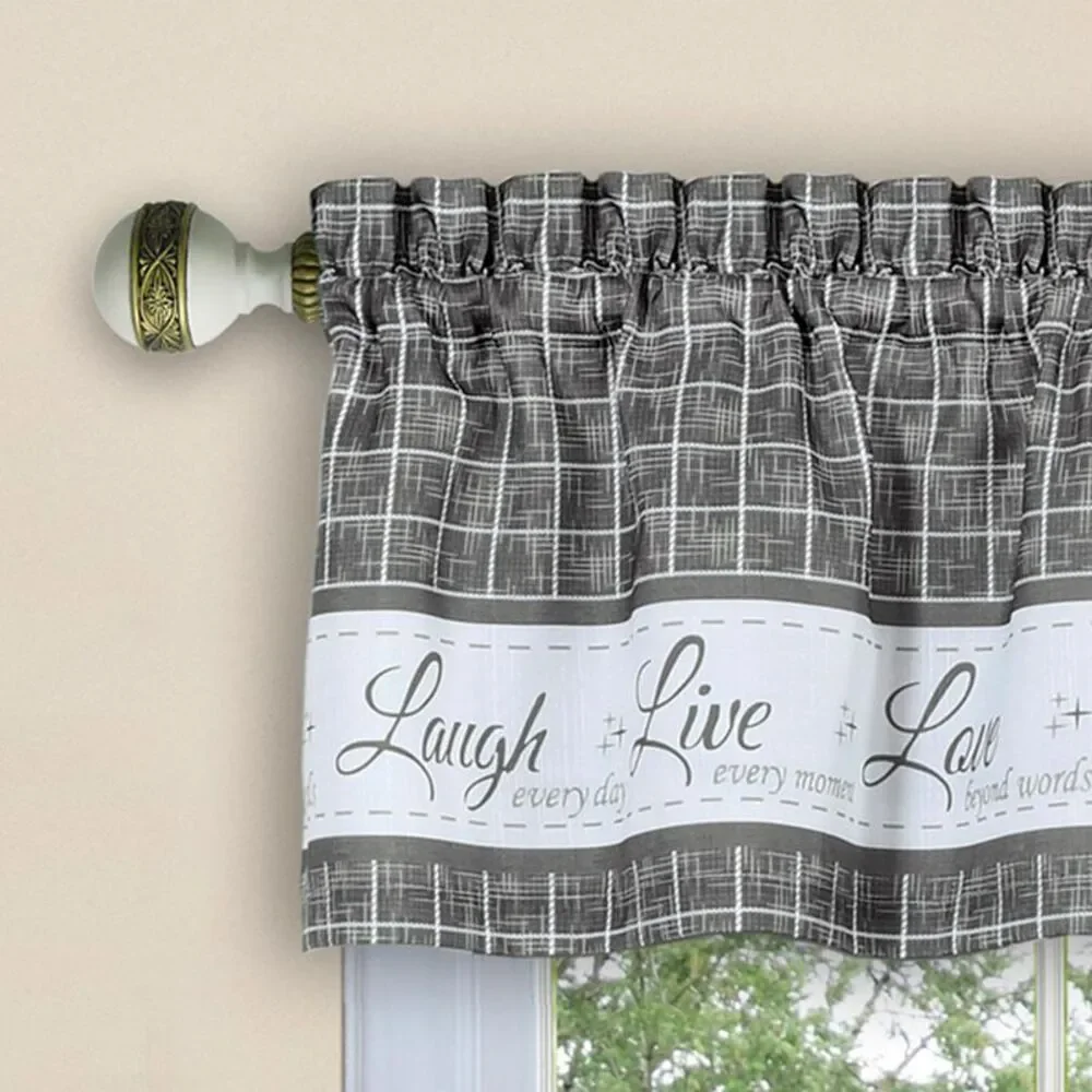 PowerSellerUSA Live, Laugh, Love Curtain Valance for Windows, Premium Buffalo